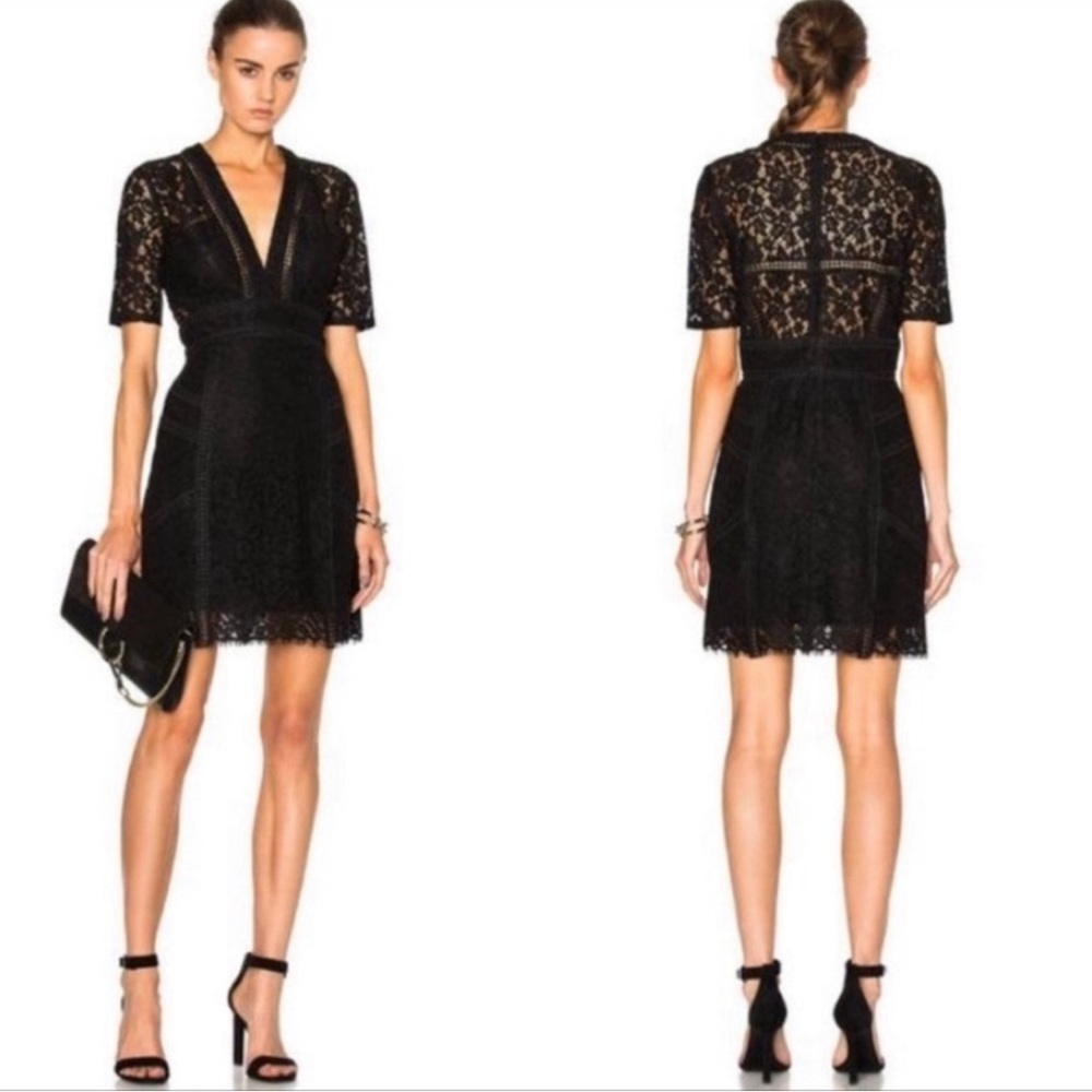 Veronica Beard Black Lace Mini Dress